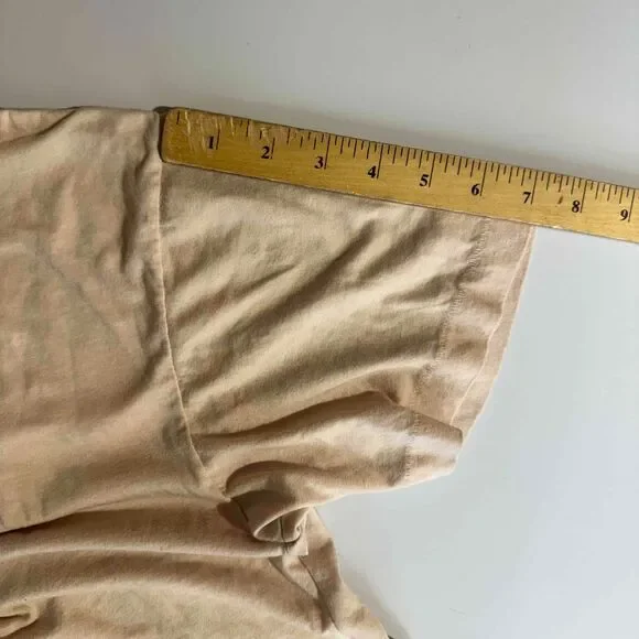 Aviator Nation Cream Short Sleeve T Shirt With Heart Patch Medium Soft Flawed - Picture 15 of 15